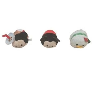 Disney Lot Of 3 2" Mini Tsum Tsum Plush Mickey & Minnie Mouse And Donald Duck
